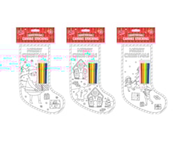 Wholesale Christmas Colour Your Own Canvas Stocking Wholesale Christmas Colour Your Own Canvas Stocking