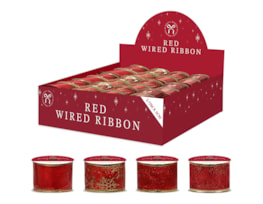 Wholesale Red Christmas Wired Ribbon Wholesale Red Christmas Wired Ribbon