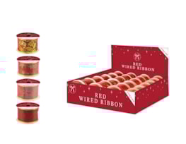 Wholesale Red Christmas Wired Ribbon