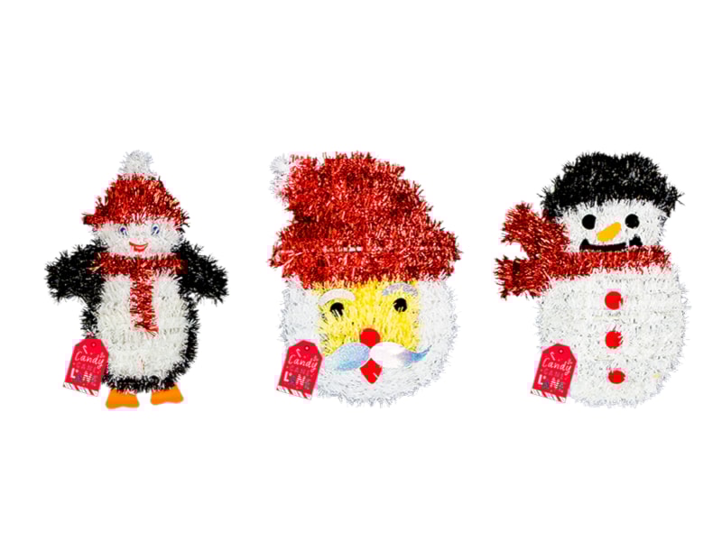 Wholesale Christmas Tinsel Wall Plaques | Bulk Buy Christmas Decorations Wholesale Christmas Tinsel Wall Plaques