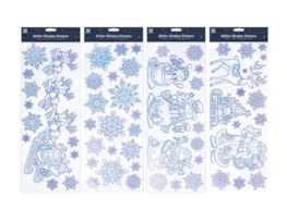 Wholesale Glitter Christmas Window Stickers | Bulk Buy Christmas Decorations
