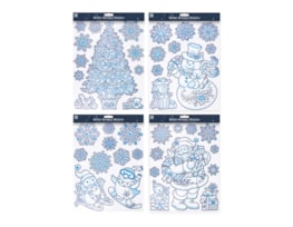 Wholesale Christmas Glitter Window Stickers | Bulk Buy Christmas Decorations