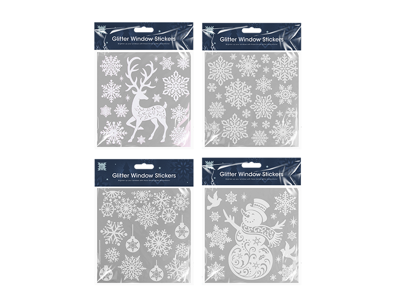 Wholesale Glitter Christmas Window Stickers