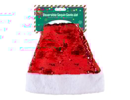 Wholesale Reversible Christmas Sequin Santa Hats | Bulk Buy Christmas Dress Up Wholesale Reversible Christmas Sequin Santa Hats