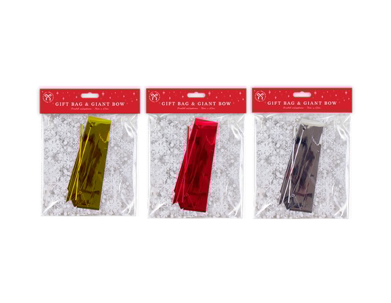Wholesale Christmas Cellophane Gift Bag with Giant Bow Wholesale Christmas Cellophane Gift Bag with Giant Bow