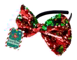 Wholesale Reversible Sequin Bow Headband | Bulk Buy Christmas Dress Up Wholesale Reversible Sequin Bow Headband | Bulk Buy Christmas Dress Up