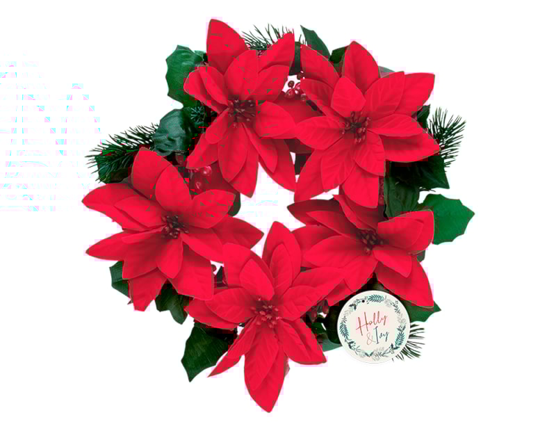 Wholesale Christmas Poinsettia Wreaths 32cm | bulk buy christmas wreaths Wholesale Christmas Poinsettia Wreaths 32cm | bulk buy christmas wreaths
