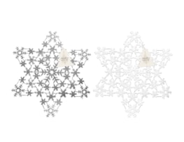 Wholesale Silver & White Glitter Snowflake Wholesale Silver & White Glitter Snowflake