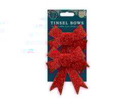 Wholesale Red Tinsel Bows | Bulk Buy Christmas Decorations Wholesale Red Tinsel Bows | Bulk Buy Christmas Decorations