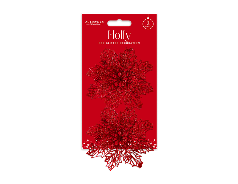 Wholesale Red Holly Decorations | Bulk Buy Christmas Decorations