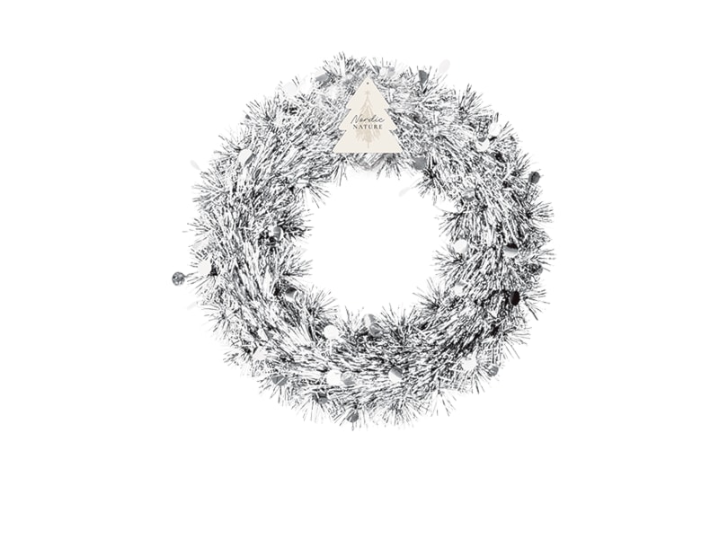 Wholesale Silver Tinsel Christmas Wreath Wholesale Silver Tinsel Christmas Wreath