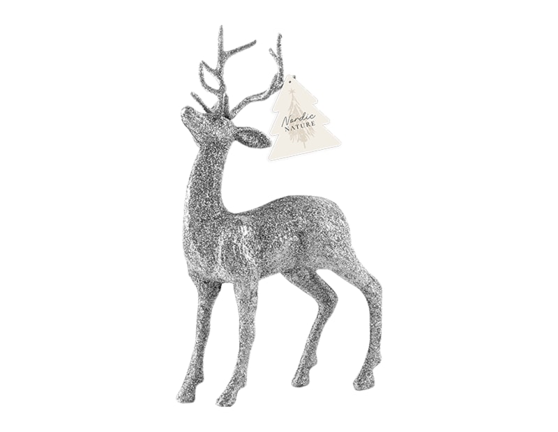 Wholesale Silver Glittered Stags Wholesale Silver Glittered Stags