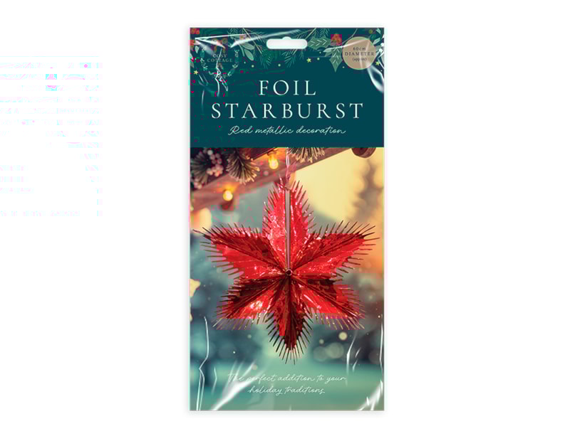 Wholesale Red Foil Starbursts | Bulk Buy Christmas Decorations Wholesale Red Foil Starbursts | Bulk Buy Christmas Decorations