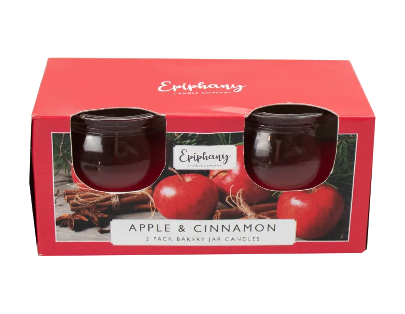 Apple & Cinnamon Bakery Jar Candles - 2 Pack