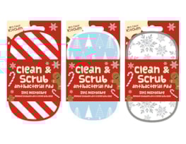 Wholesale Christmas 2 in 1 Scrubbing Pad | Bulk Buy Christmas Kitchenware
