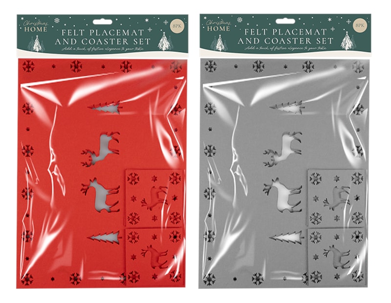 Wholesale Christmas Felt Placement & Coaster Set | Bulk Buy Christmas Homeware Wholesale Christmas Felt Placement & Coaster Set | Bulk Buy Christmas Homeware