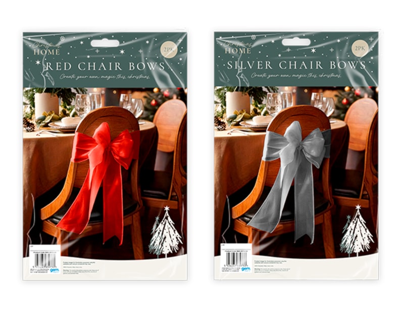 Wholesale Christmas Chair Bows | Bulk Buy Christmas Homeware Wholesale Christmas Chair Bows | Bulk Buy Christmas Homeware