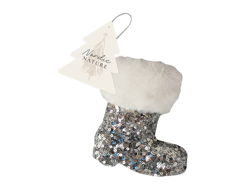 Wholesale Silver Sequin Boot Decoration Wholesale Silver Sequin Boot Decoration