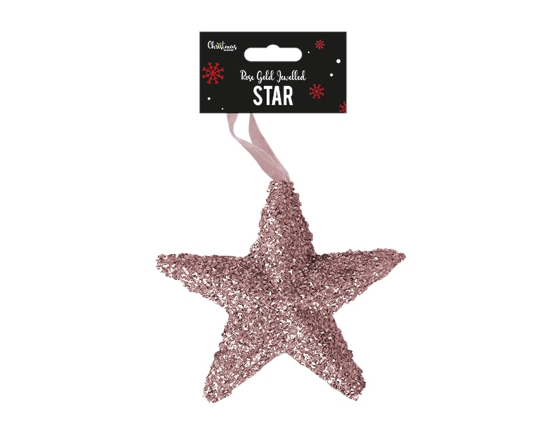 Wholesale Rose Gold Extra Large Jewelled Star Decoration Wholesale Rose Gold Extra Large Jewelled Star Decoration