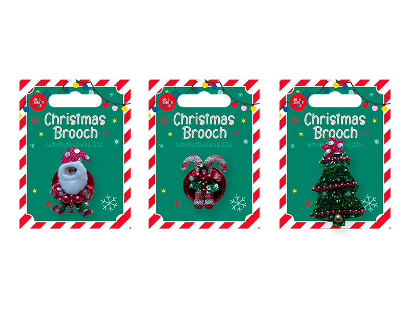 Wholesale Xmas Brooch With Lights | Bulk Buy Christmas Novelties Wholesale Xmas Brooch With Lights