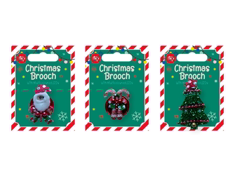Wholesale Xmas Brooch With Lights | Bulk Buy Christmas Novelties Wholesale Xmas Brooch With Lights