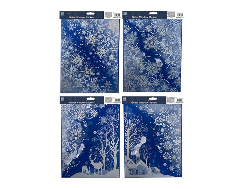 Wholesale Xmas Glitter Scene Stickers | Bulk Buy Christmas Window Stickers Wholesale Xmas Glitter Scene Stickers | Bulk Buy Christmas Window Stickers