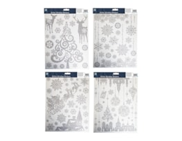 Wholesale Xmas Silver Glitter Window Stickers | Bulk Buy Christmas Decorations Wholesale Xmas Silver Glitter Window Stickers | Bulk Buy Christmas Decorations