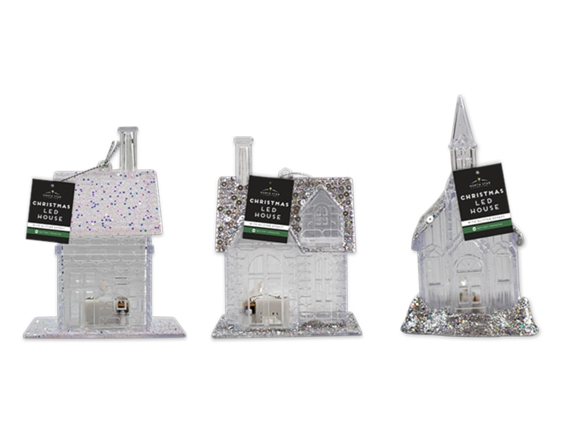 Wholesale Glitter House LED Decoration | Bulk Buy Christmas Ornaments Wholesale Glitter House LED Decoration | Bulk Buy Christmas Ornaments