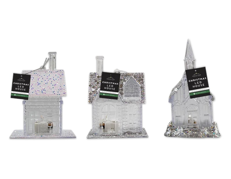 Wholesale Glitter House LED Decoration | Bulk Buy Christmas Ornaments Wholesale Glitter House LED Decoration | Bulk Buy Christmas Ornaments