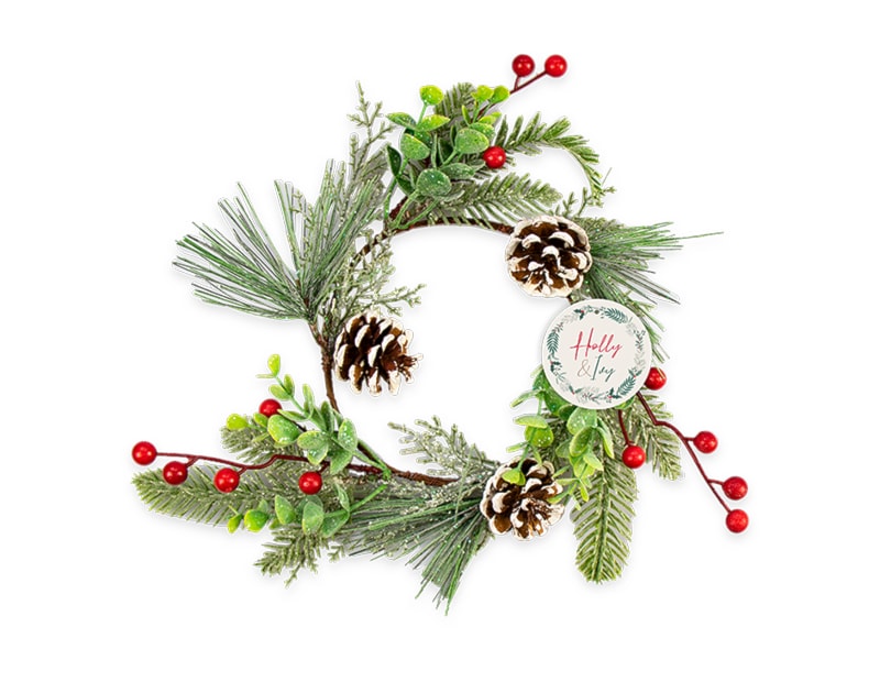 Wholesale Pine Cone / Red Berry Wreath 25cm Wholesale Pine Cone / Red Berry Wreath 25cm