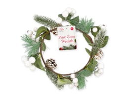 Wholesale Pine Cone / Mistletoe Wreath 25cm Wholesale Pine Cone / Mistletoe Wreath 25cm