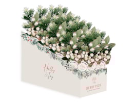 Wholesale Artificial White Berry Pick 27cm CDU Wholesale Artificial White Berry Pick 27cm CDU