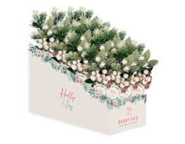 Wholesale Artificial White Berry Pick 27cm CDU