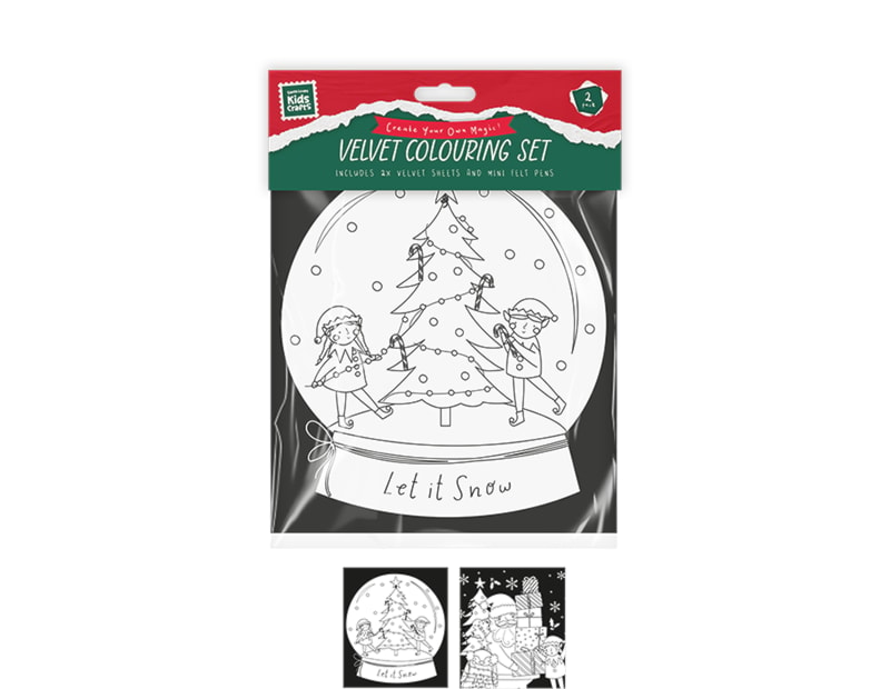 Wholesale Christmas velvet Colouring set 2pk Wholesale Christmas velvet Colouring set 2pk