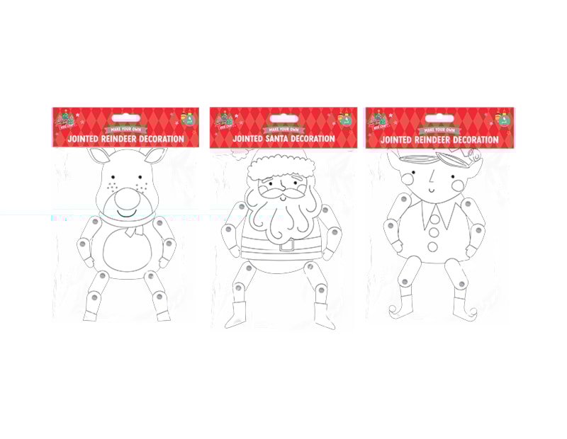 Wholesale Christmas Jointed Card Decorations 4pk Wholesale Christmas Jointed Card Decorations 4pk