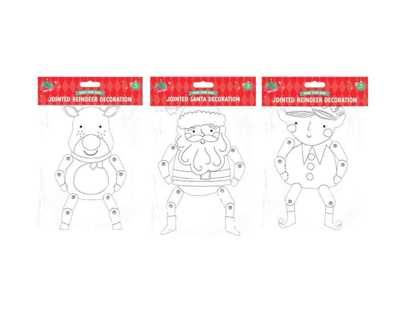 Wholesale Christmas Jointed Card Decorations 4pk Wholesale Christmas Jointed Card Decorations 4pk