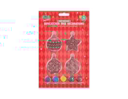 Wholesale Christmas Suncatcher Tree Decorations with paint 4pk