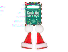 Wholesale Novelty Santa Hat Earrings | Bulk Buy Christmas Dress Up Wholesale Novelty Santa Hat Earrings