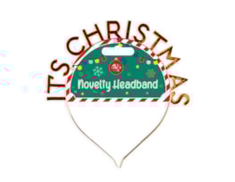 Wholesale Novelty It's Christmas Metal Headband | Bulk Buy Christmas Dress Up Wholesale Novelty It's Christmas Metal Headband