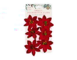 Wholesale 6 small poinsettia clips | wholesale christmas flowers Wholesale 6 small poinsettia clips | wholesale christmas flowers