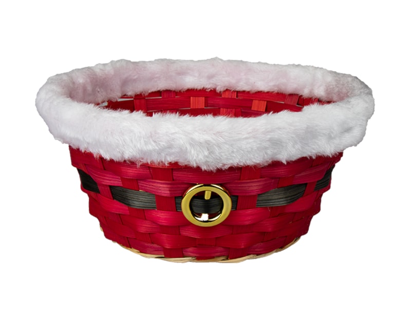 Wholesale Santa Bamboo Basket 24 x 11cm | christmas hamper boxes wholesale Wholesale Santa Bamboo Basket 24 x 11cm | christmas hamper boxes wholesale