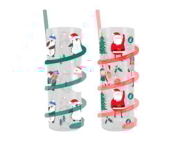 Wholesale Christmas Spiral Straw Tumbler | Bulk Buy Christmas Homeware Wholesale Christmas Spiral Straw Tumbler