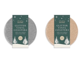 Wholesale Glitter Vinyl Coasters | Bulk Buy Christmas Homeware Wholesale Glitter Vinyl Coasters | Bulk Buy Christmas Homeware