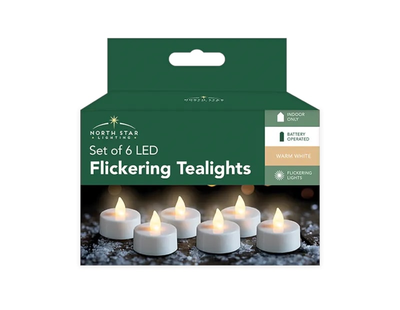 Wholesale LED White Flickering Tea Lights | Bulk Buy Christmas Decorations Wholesale LED White Flickering Tea Lights | Bulk Buy Christmas Decorations