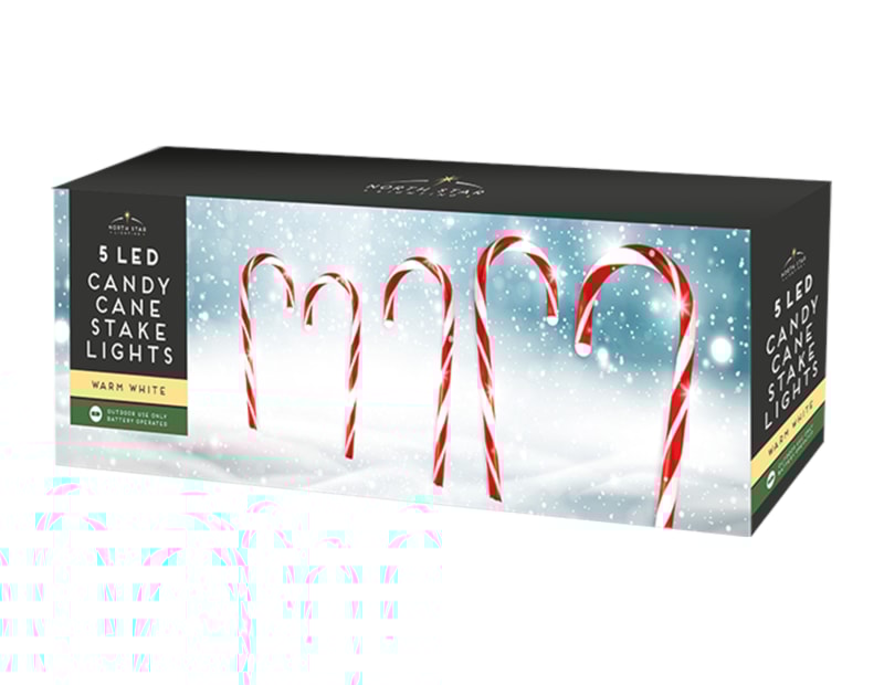 Wholesale Candy Cane Stake Lights - 5pk xmas led lights wholesale
