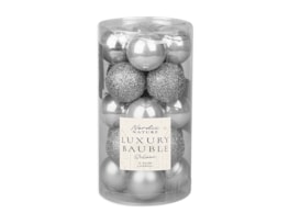 Wholesale Silver luxury assorted baubles 3.5cm Dia Wholesale Silver luxury assorted baubles 3.5cm Dia