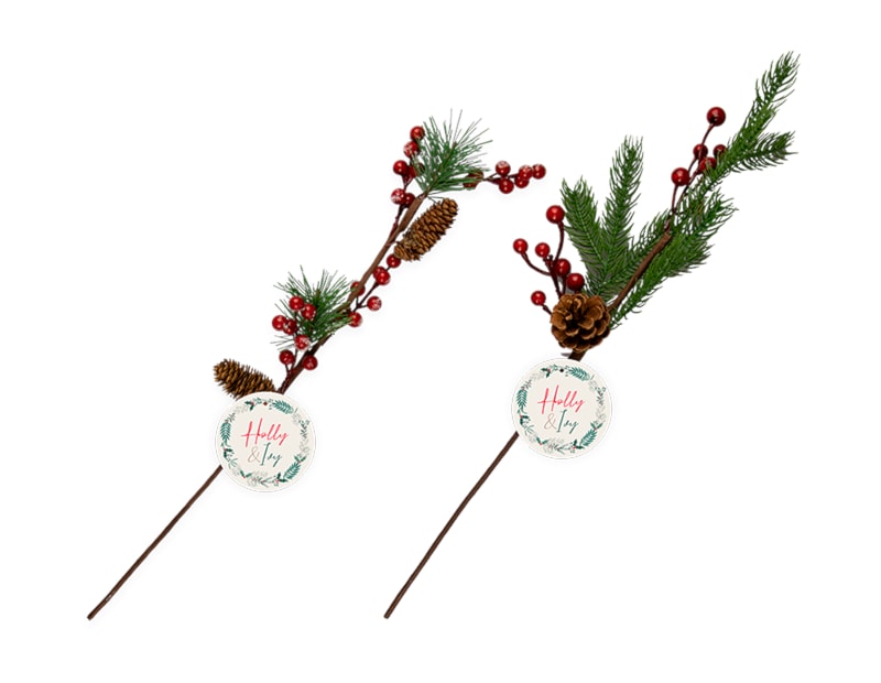 Wholesale Artificial Berry/ Pine Cone Branch 58cm artificial christmas wreaths wholesale