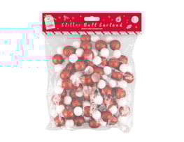 Wholesale Candy Cane Glitter Ball Garland 2.3M Wholesale Candy Cane Glitter Ball Garland 2.3M