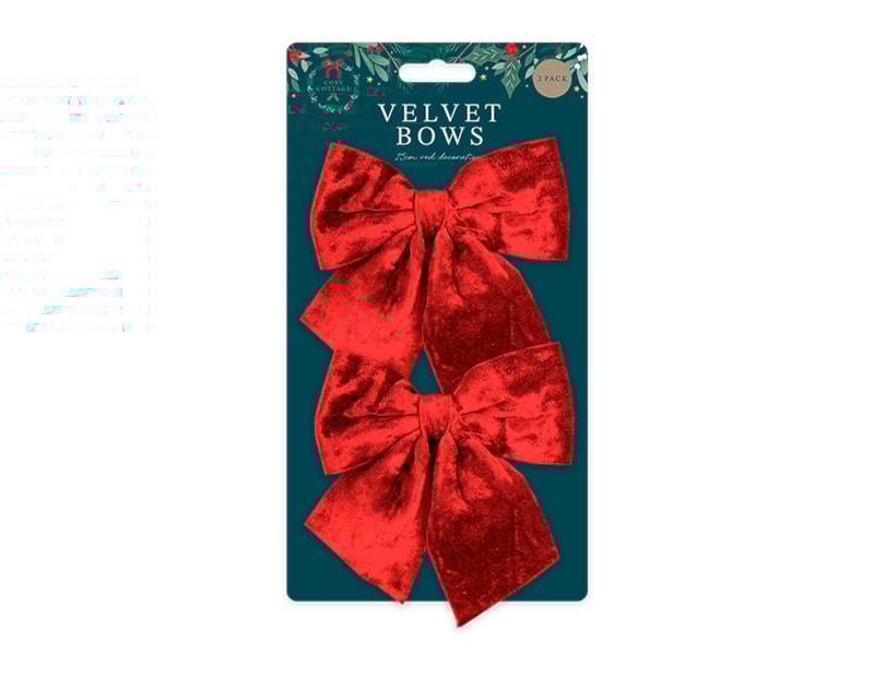 Wholesale Red Velvet Bows 15cm 2pk Wholesale Red Velvet Bows 15cm 2pk