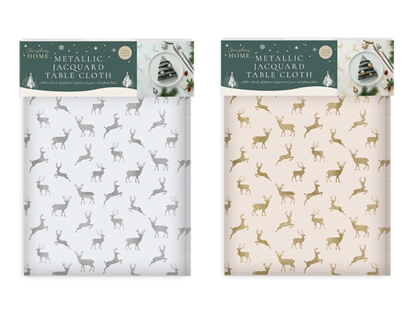 Wholesale Christmas Metallic Jacquard Table Cloth 132cm x 230cm Wholesale Christmas Metallic Jacquard Table Cloth 132cm x 230cm